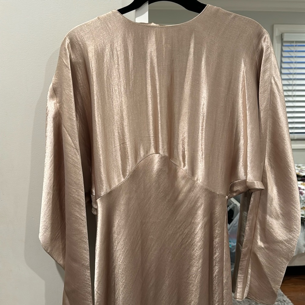 Long sleeve maxi satin dress